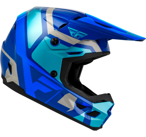 Casque enfant FLY RACING Kinetic Scrap - bleu/Light Blue/gris