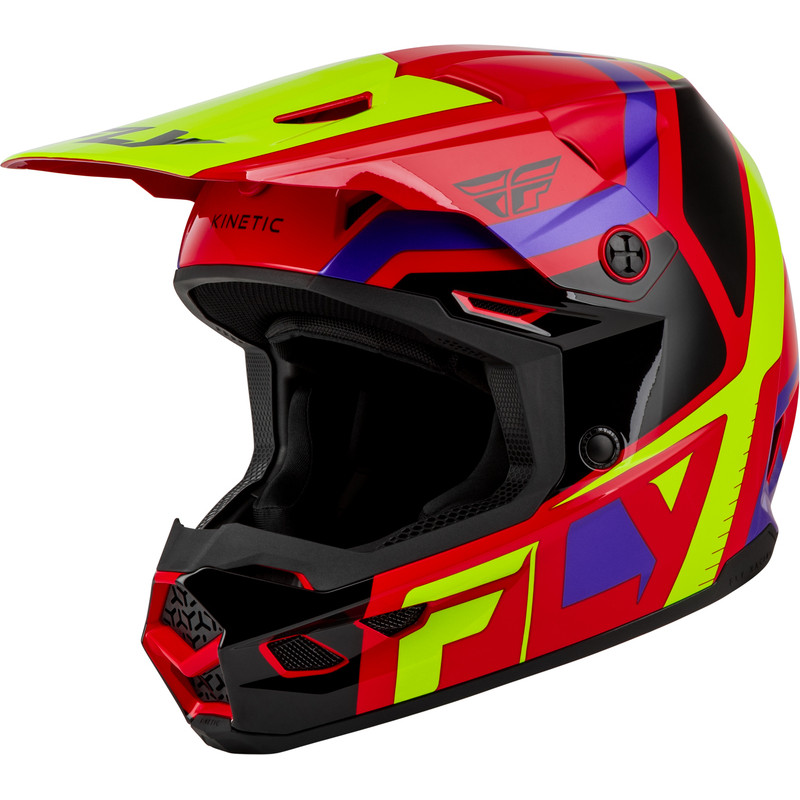 Casque enfant FLY RACING Kinetic Scrap - rouge/Hi-Vis/violet/noir