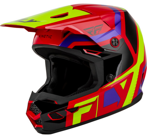 Casque enfant FLY RACING Kinetic Scrap - rouge/Hi-Vis/violet/noir