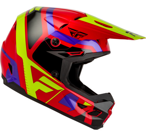 Casque enfant FLY RACING Kinetic Scrap - rouge/Hi-Vis/violet/noir