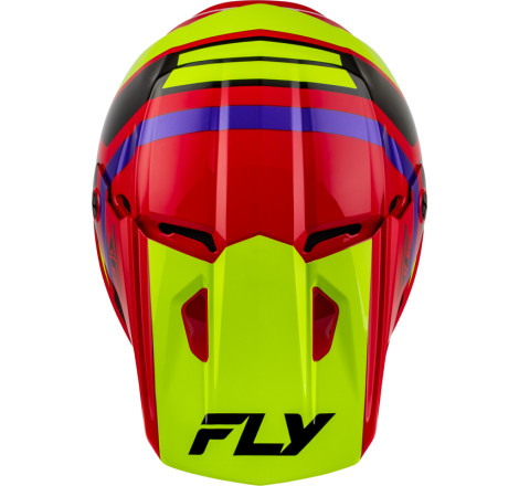 Casque enfant FLY RACING Kinetic Scrap - rouge/Hi-Vis/violet/noir