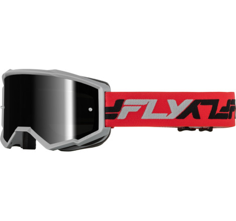 Masque FLY RACING Zone rouge/gris/noir - écran Mirror/Smoke