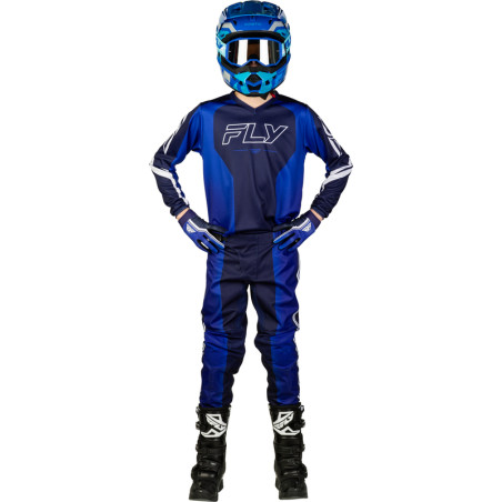 Pantalon enfant FLY RACING F-16 Raze - Navy/bleu/blanc