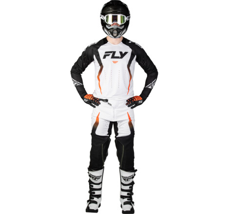 Pantalon FLY RACING Evolution DST Bolt - blanc/noir/orange