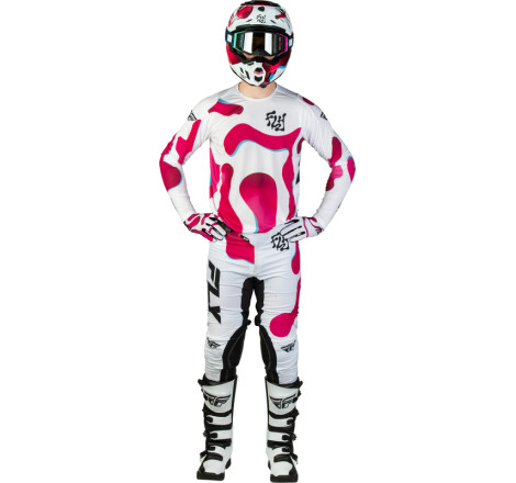 Pantalon FLY RACING Lite Vibe - blanc/rose/bleu