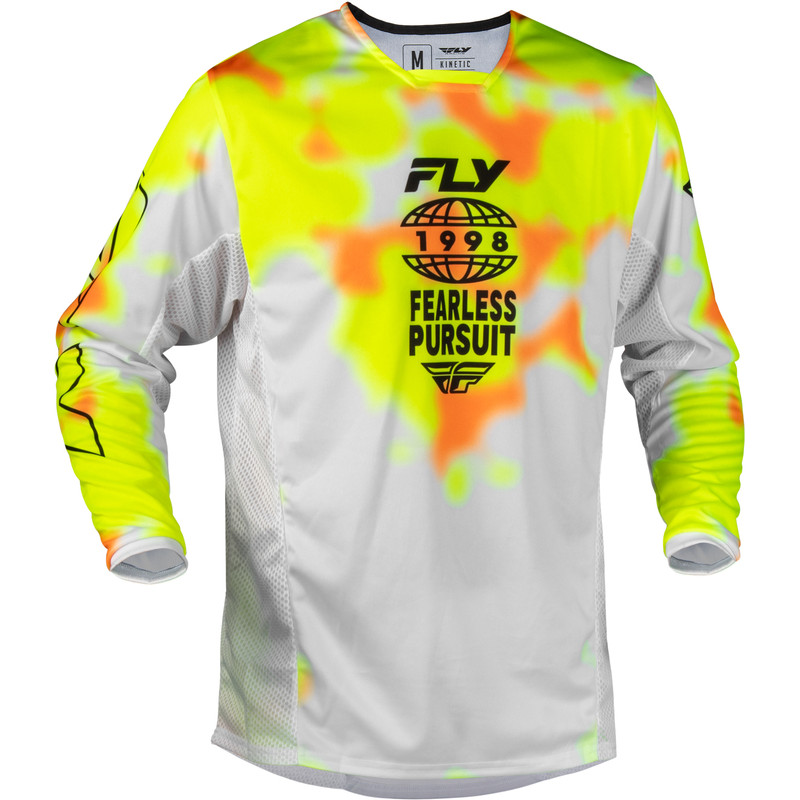 Maillot FLY RACING Kinetic Blur - blanc/Hi-Vis/orange