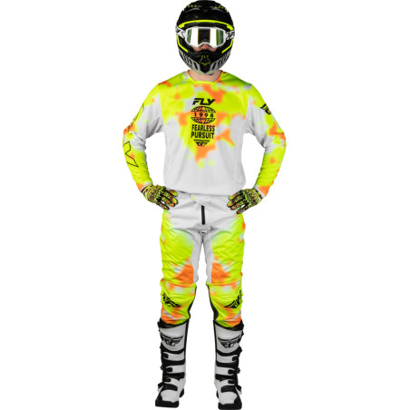 Maillot FLY RACING Kinetic Blur - blanc/Hi-Vis/orange
