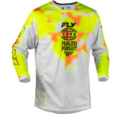 Maillot FLY RACING Kinetic Blur - blanc/Hi-Vis/orange
