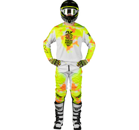 Maillot FLY RACING Kinetic Blur - blanc/Hi-Vis/orange