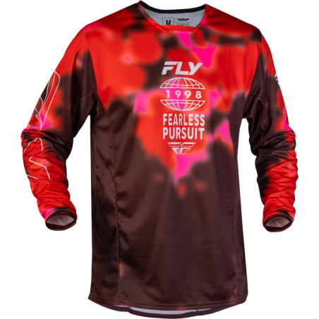 Maillot FLY RACING Kinetic Blur - rouge/marron