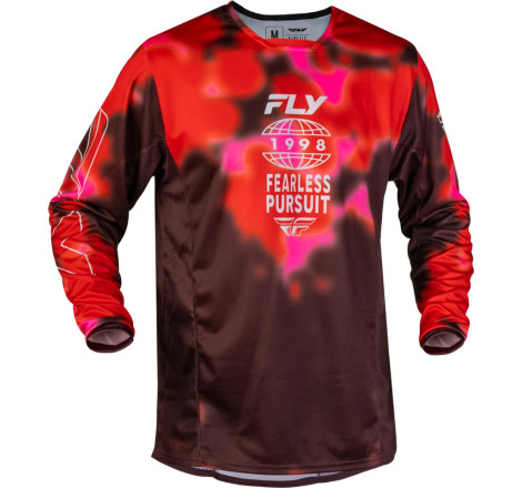 Maillot FLY RACING Kinetic Blur - rouge/marron