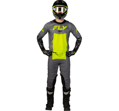 Maillot FLY RACING Lite Flake - gris/Hi-Vis/noir