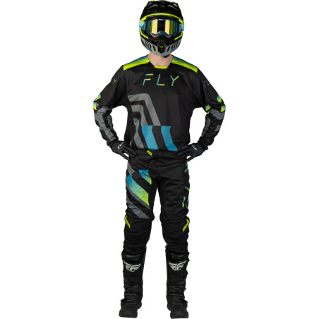 Maillot FLY RACING Kinetic Volt - noir/gris/Teal/jaune