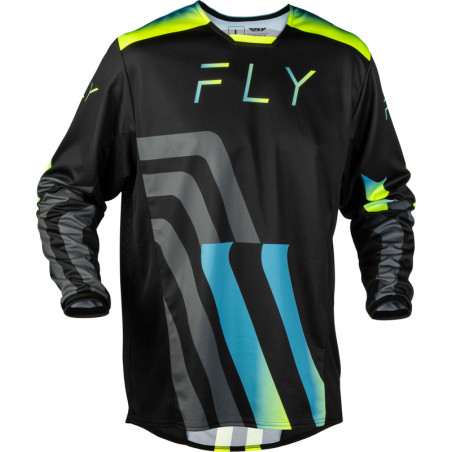 Maillot FLY RACING Kinetic Volt - noir/gris/Teal/jaune