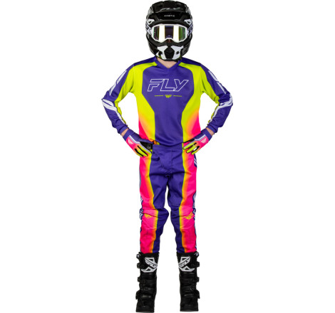 Maillot enfant FLY RACING F-16 Raze - violet/rouge/jaune