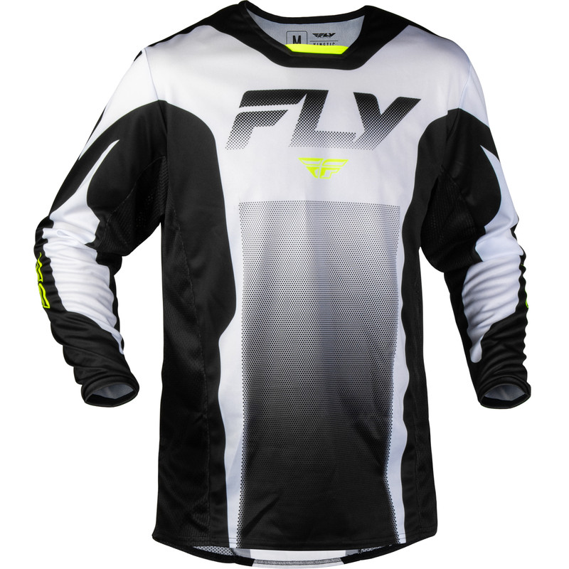 Maillot FLY RACING Kinetic Fade - blanc/noir/Hi-Vis