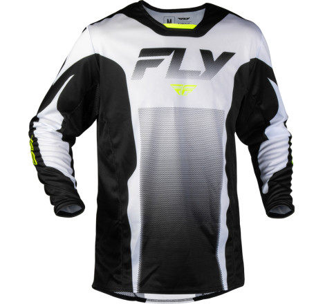 Maillot FLY RACING Kinetic Fade - blanc/noir/Hi-Vis