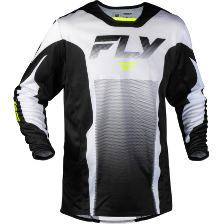 Maillot FLY RACING Kinetic Fade - blanc/noir/Hi-Vis