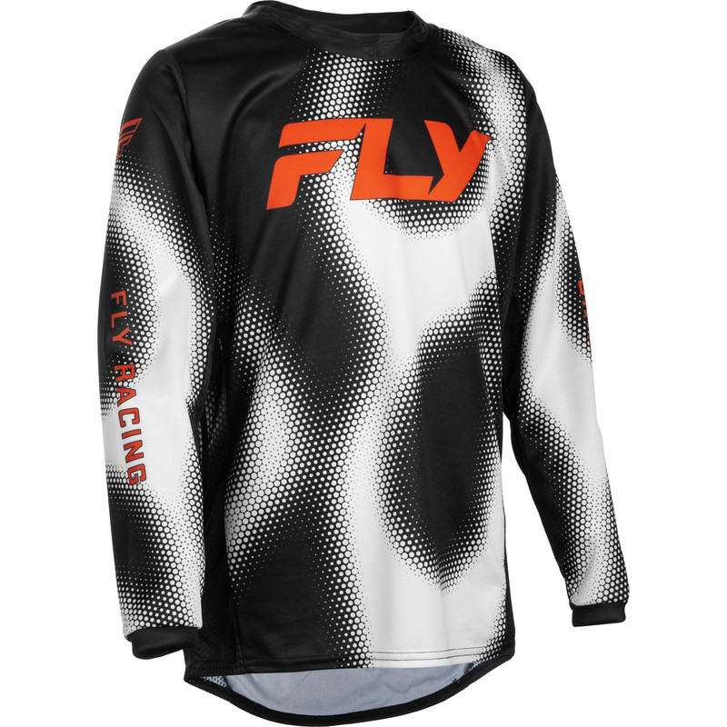Maillot enfant FLY RACING Kinetic Torch - noir/blanc/orange