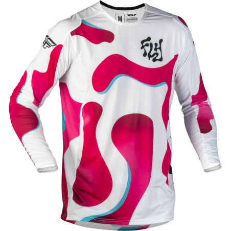 Maillot FLY RACING Lite Vibe - blanc/rose/bleu