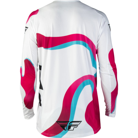 Maillot FLY RACING Lite Vibe - blanc/rose/bleu