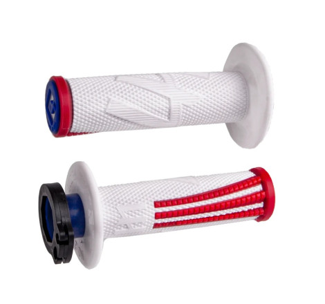 Revêtements ODI Emig Pro V2 Lock-On grips blanc/rouge