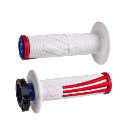 Revêtements ODI Emig Pro V2 Lock-On grips blanc/rouge