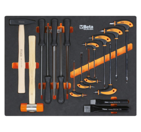 Combinaison d'ameublement d'atelier BETA TOOLS C45PRO 2.0 W avec 268 outils Beta Worker