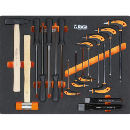 Combinaison d'ameublement d'atelier BETA TOOLS C45PRO 2.0 W avec 268 outils Beta Worker