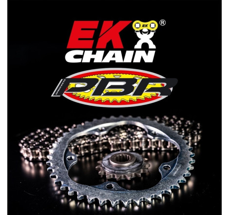 Kit chaîne EK/PBR 525 Z/3D - 17/42-120 - Couronne acier standard