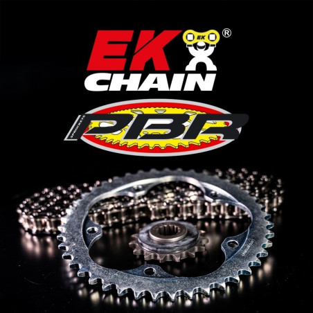 Kit chaîne EK/PBR 525 Z/3D - 17/42-120 - Couronne acier standard