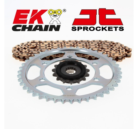Kit chaîne EK/JT 525 Z/3D - 17/42-120 - Couronne acier standard