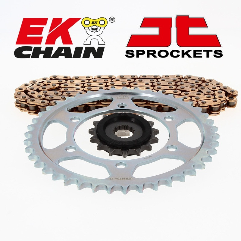 EK/JT Kit chaîne  525Z/3D- 17/38-112 - Couronne acier standard