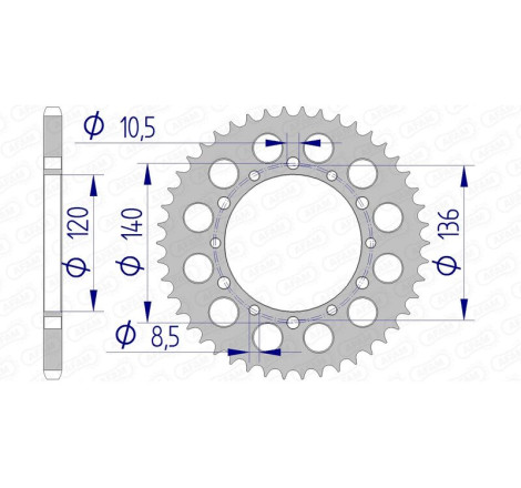 Couronne AFAM alu standard - 520