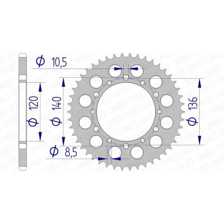 Couronne AFAM alu standard - 520