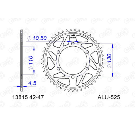 Couronne AFAM alu standard - 525