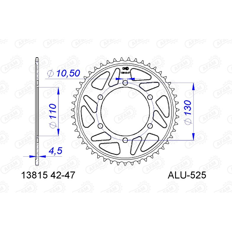 Couronne AFAM alu standard - 525
