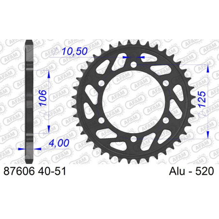 Couronne AFAM alu standard - 520