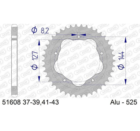 Couronne AFAM alu standard - 525