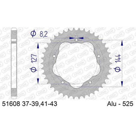 Couronne AFAM alu standard - 525