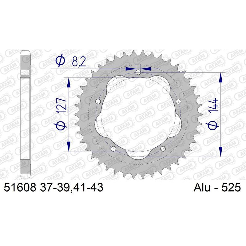 Couronne AFAM alu standard - 525