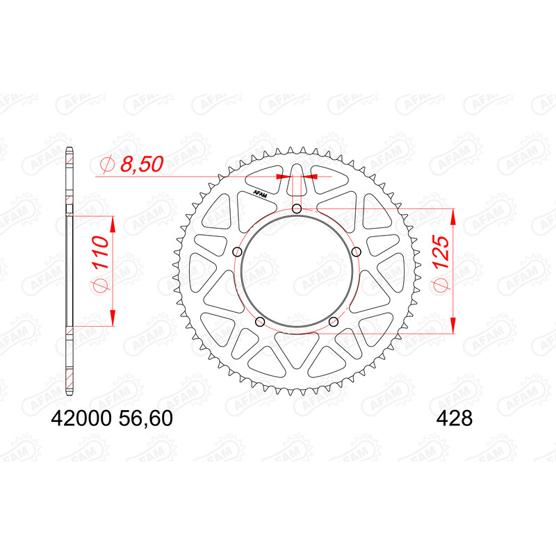 Couronne AFAM alu standard - 428