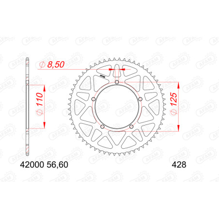 Couronne AFAM alu standard - 428