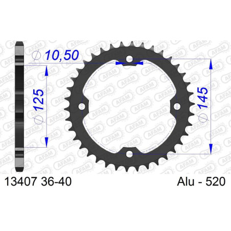 Couronne AFAM alu standard - 520