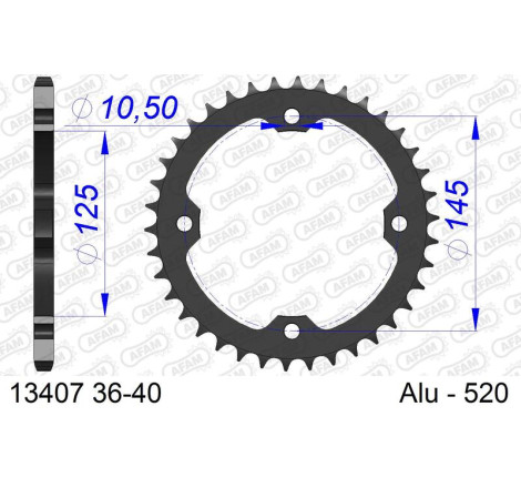 Couronne AFAM alu standard - 520