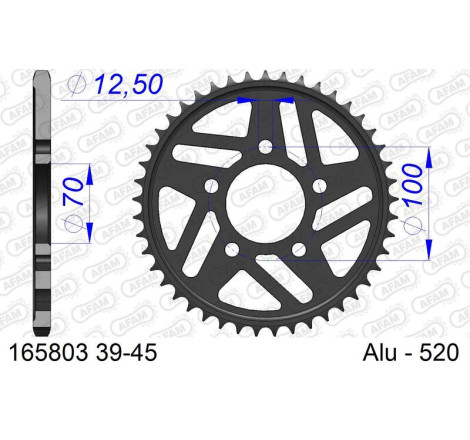 Couronne AFAM alu standard - 520
