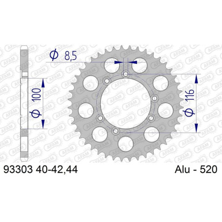 Couronne AFAM alu standard - 520