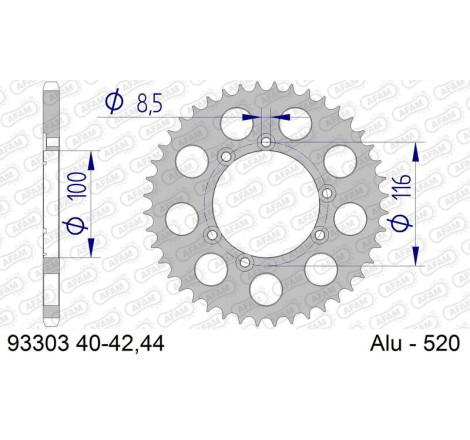 Couronne AFAM alu standard - 520