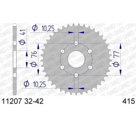 Couronne AFAM alu standard - 415