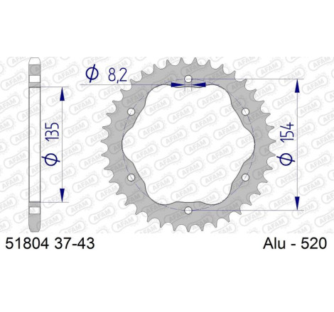 Couronne AFAM alu standard - 520